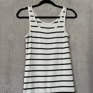 White and Black Striped Tank Top